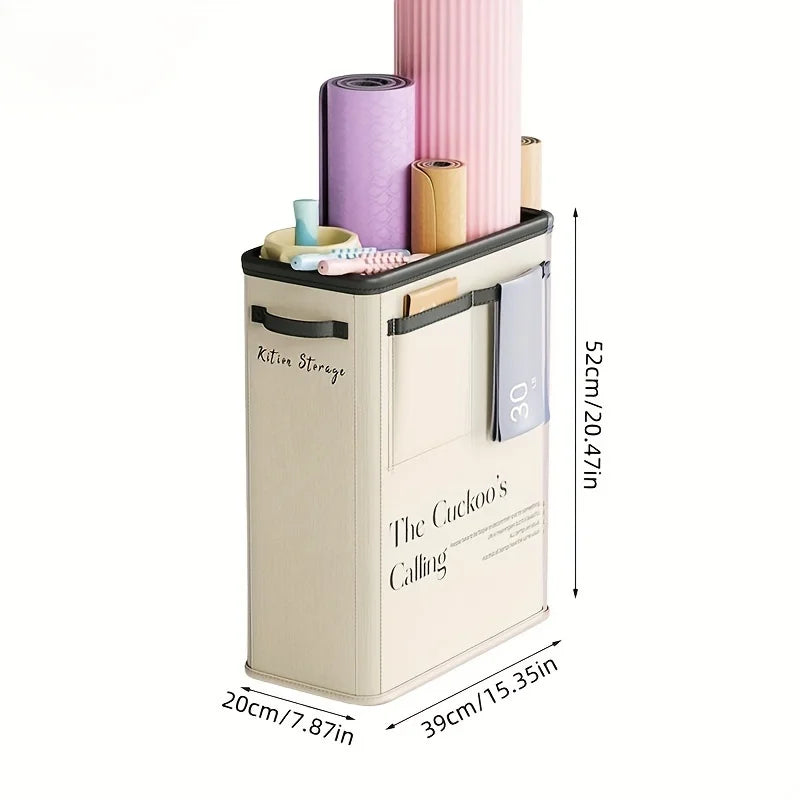 Yoga Mat & Fitness Equipment Storage Basket - Household Foam Roller Rack with Sewn Edge