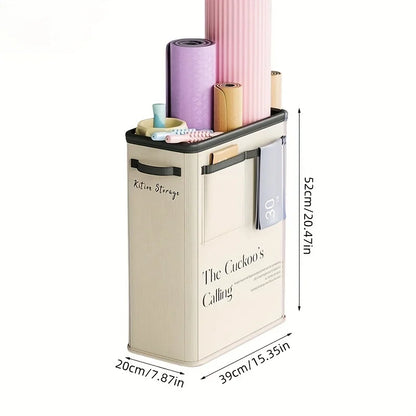 Yoga Mat & Fitness Equipment Storage Basket - Household Foam Roller Rack with Sewn Edge