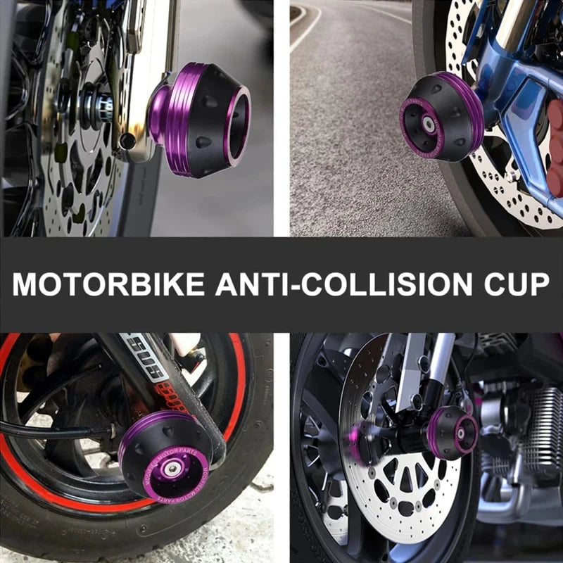 Motorcycle Front Fork Crash Protectors - 2/4Pcs Universal Alloy Wheel Protection Slider Cups for Motocross