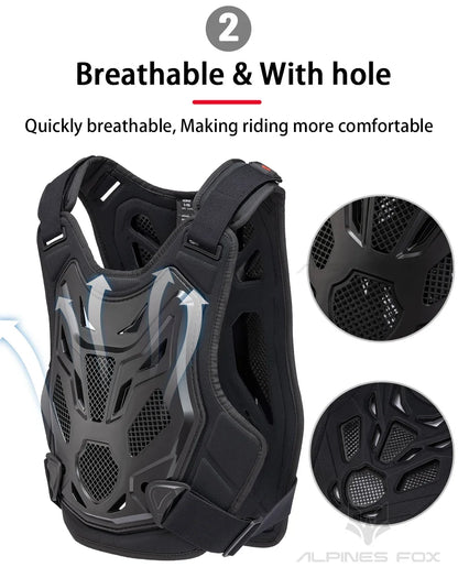 All-Season Motorcycle Armor Vest - PE Shell Body Protection for Motocross, Dirt Bike & MTB - Men & Women
