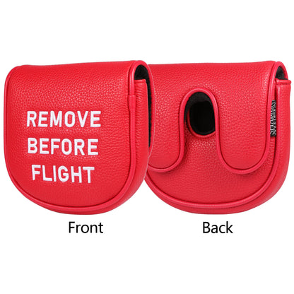 "Remove Before Flight" Golf Club Headcover - Premium Synthetic Leather Protection for Driver, Putter & Woods