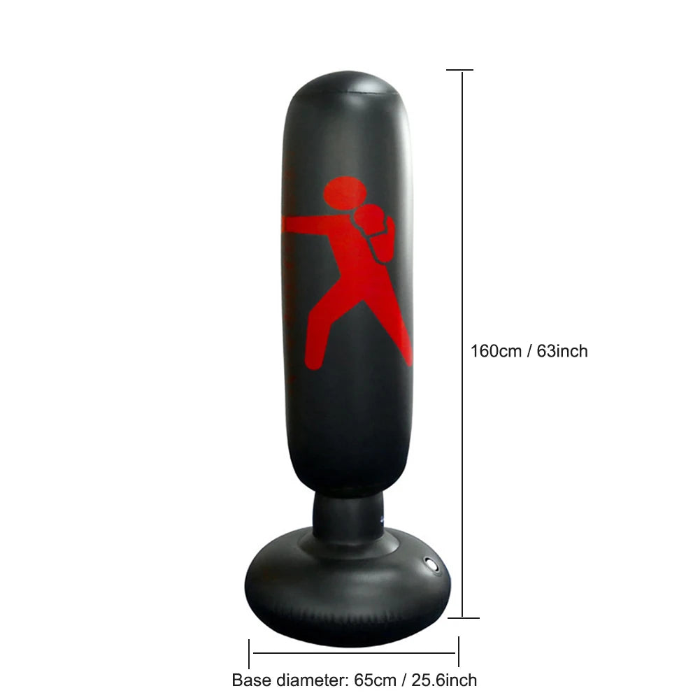 Inflatable PVC Punching Bag - Kids & Adult Fitness Training Boxing Column with Pressure Base