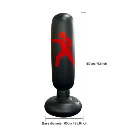 Inflatable PVC Punching Bag - Kids & Adult Fitness Training Boxing Column with Pressure Base
