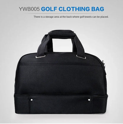 PGM Authentic Men's Golf Clothing Bag YWB005 - Double-Decker All-Black Design with Super Large Capacity, High-End Ball Bag