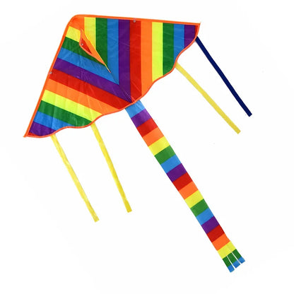 Rainbow Kite with Long Tail - Easy Flying Design with 30m Line for Kids and Outdoor Fun