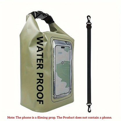 Waterproof PVC Outdoor Dry Bag - 5L & 2L Capacity - Multi-Sport Floating Bag for Swimming, Diving, Kayaking, Rafting & Beach Activities - Crossbody Shoulder Travel Bag for Surfing