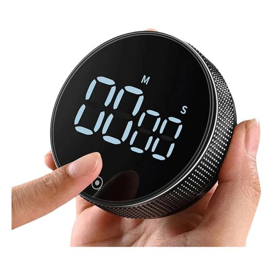 Magnetic Rotary Kitchen Timer - Manual Countdown Digital Display