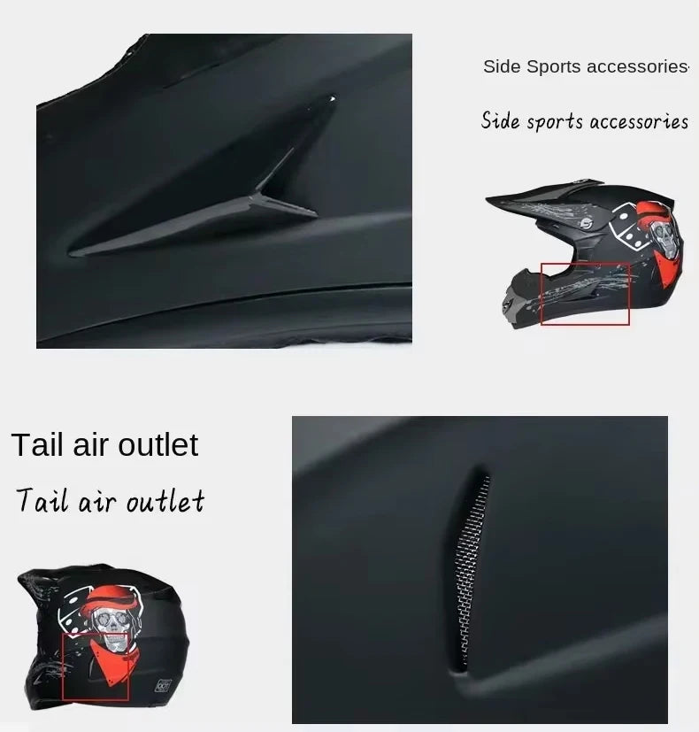 Youth Motocross Full Face Helmet - Kids Off-Road Safety Helmet with DOT Protection