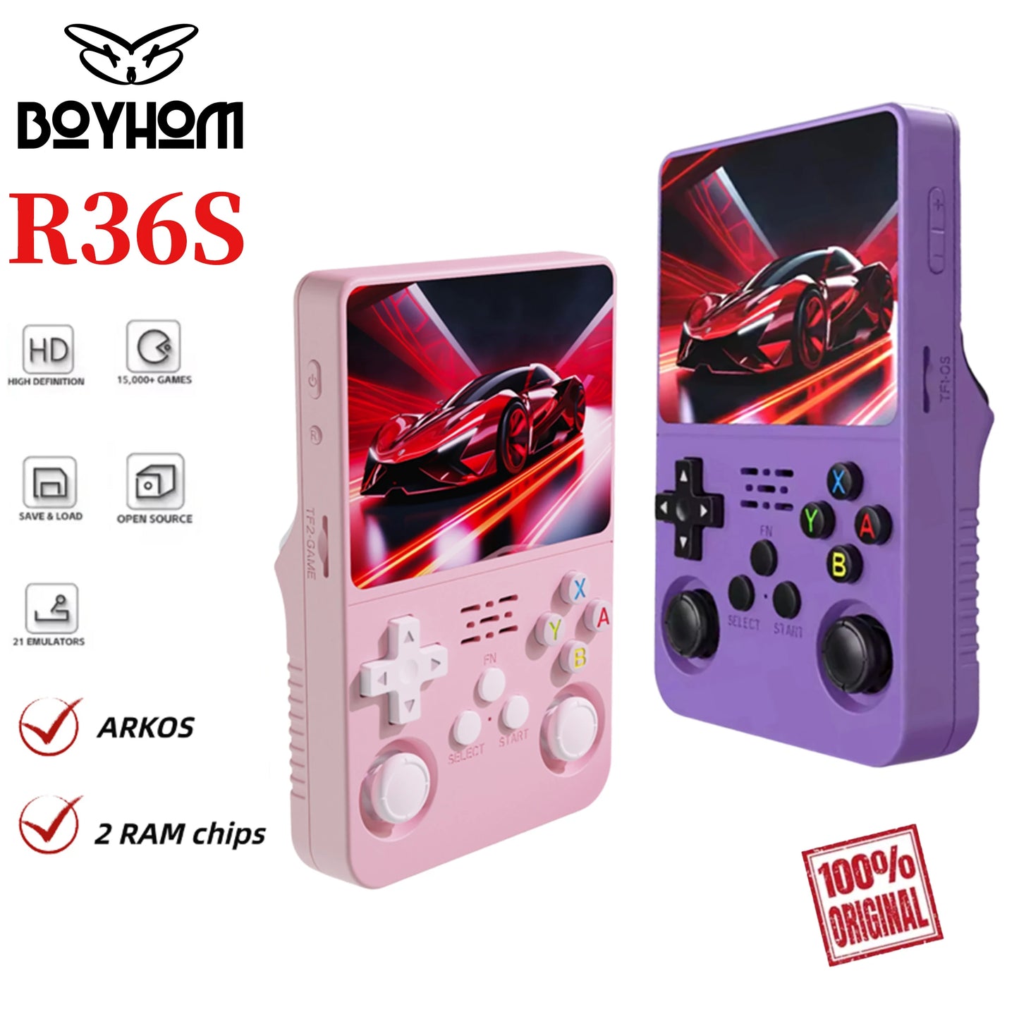 R36S Retro Handheld Game Console - 3.5'' IPS Screen - 15,000+ Classic Games - Linux Portable Gaming System