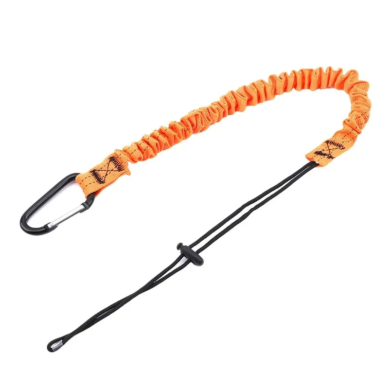 Anti-Fall Safety Lanyard with Carabiner Hook - Bungee Tether Tool Rope for Climbing, Aerial Work & Working at Heights Accessories