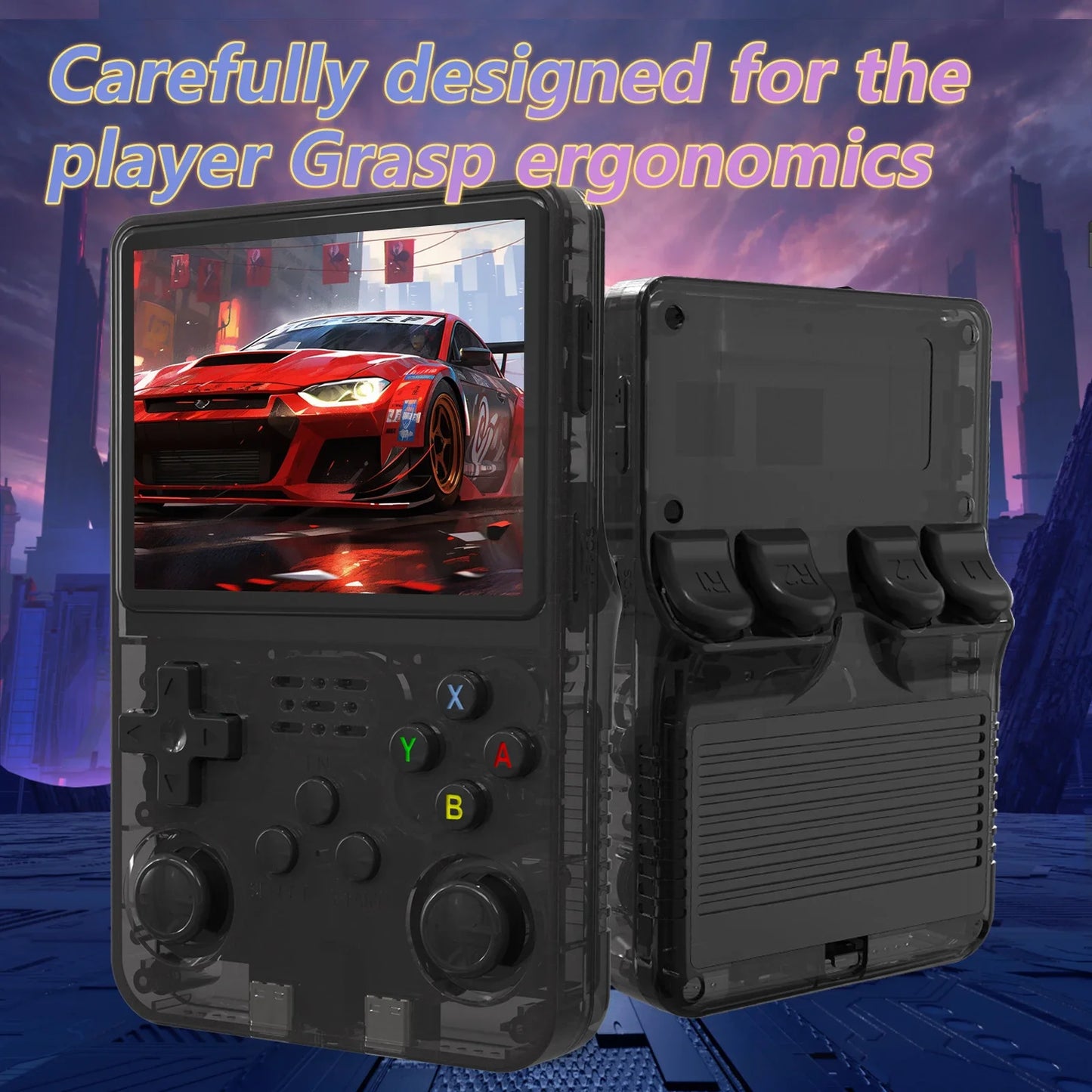 R36S Portable Handheld Game Console - 3.5" IPS Screen - 640x480 Resolution - 64GB Memory - Classic Games Preloaded
