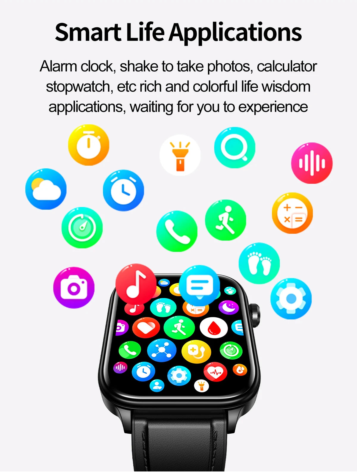 Advanced Health Monitoring Smart Watch - ECG+PPG, Blood Pressure, Heart Rate, 1.96" AMOLED Display, 100+ Sports Modes (Men & Women)