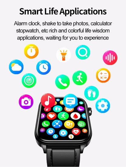 Advanced Health Monitoring Smart Watch - ECG+PPG, Blood Pressure, Heart Rate, 1.96" AMOLED Display, 100+ Sports Modes (Men & Women)