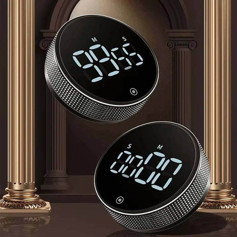 Magnetic Rotary Kitchen Timer - Manual Countdown Digital Display