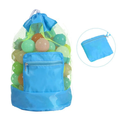 Foldable Mesh Beach Bag - Portable Waterproof Swimming Toy Storage Basket for Children