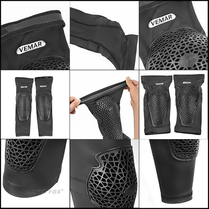 VEMAR Motorcycle Knee and Elbow Pads - Breathable Anti-Fall Protection Guards for Motocross, MTB, DH Cycling - High Elasticity Sleeves