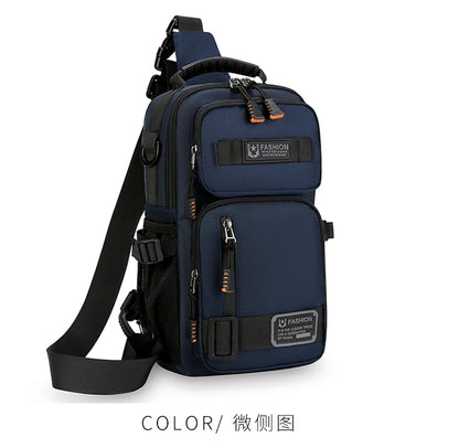Men's Oxford Chest Pack - Unisex Crossbody Waist Bag with Zipper Pockets