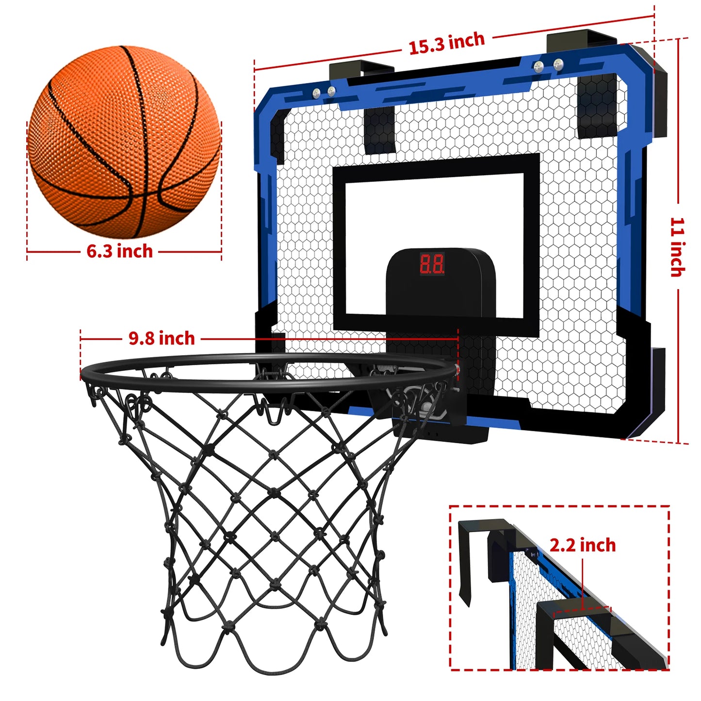 Wall-Mounted Ring Basketball Hoop – Indoor Training Mini Basketball Toy Set for Kids, Ideal for Home and Outdoor Play