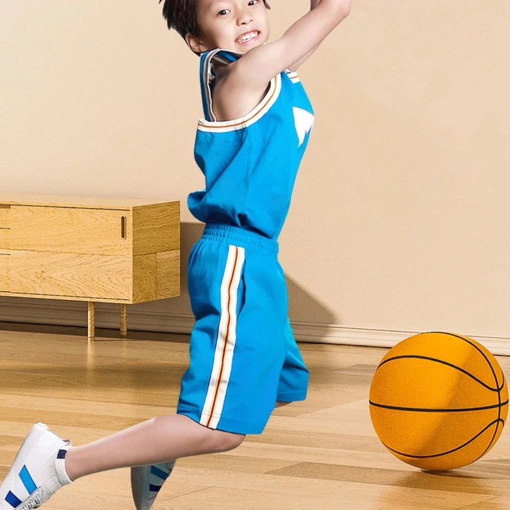 Silent Foam Basketball - 18cm Indoor Safe Soft Squeezable Ball - No Noise Training Toy for Kids