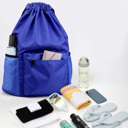 Large Capacity Drawstring Backpack - Sports String Bag for Gym, Swim & Beach - Women & Men