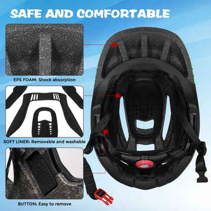 Kids Full-Face Detachable Helmet – Multi-Sport Safety Gear for Cycling, Skateboarding & Roller Skating