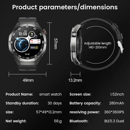 2025 Smart Watch - AMOLED Screen with GPS, Heart Rate, Bluetooth Calls & Waterproof for Android & iOS