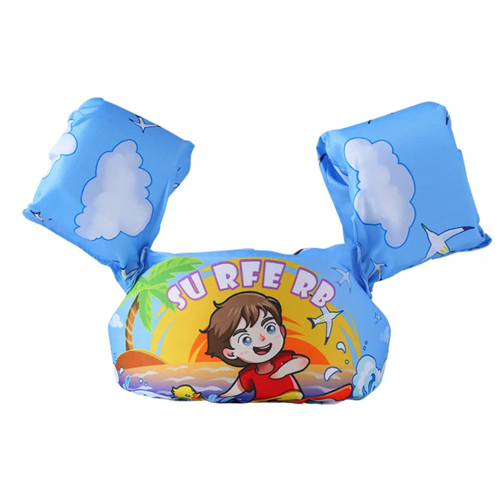 Adjustable Baby Swimming Life Jacket - Cartoon Foam Arm Sleeves with Safety Float Ring for Pool Training
