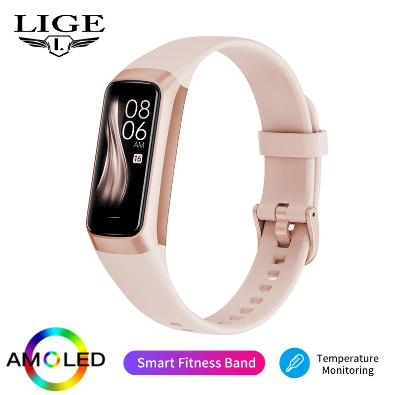 AMOLED Smart Watch - Heart Rate & Blood Oxygen Monitor with Waterproof Fitness Tracker for Sports