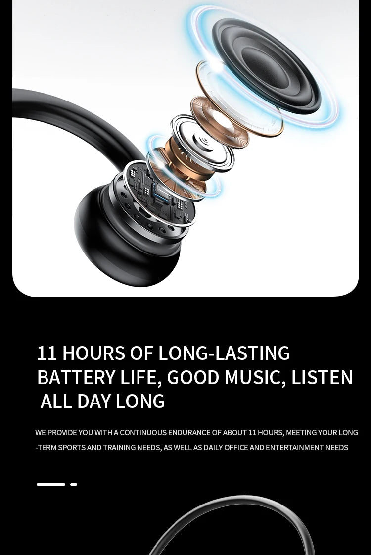Bone Conduction Wireless Headphones - Bluetooth Sport Earphones with Mic for Running