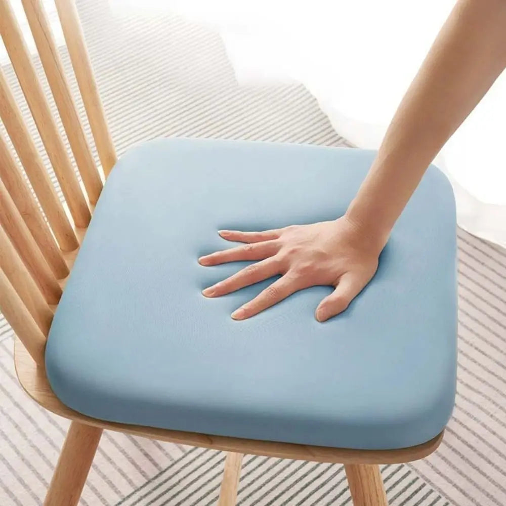 Elastic Memory Foam Seat Cushion - Soft Bounce-Back Design with Breathable Cover - Removable Washable Pad for Office & Long Sitting