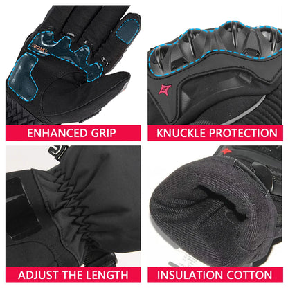 Winter Motorcycle Gloves - Windproof Waterproof Touch Screen Motocross Riding Gloves for Men