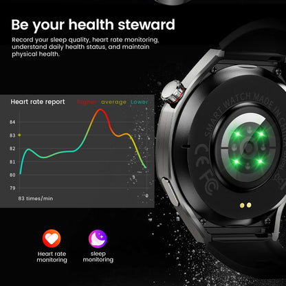 2025 Smart Watch - AMOLED Screen with GPS, Heart Rate, Bluetooth Calls & Waterproof for Android & iOS