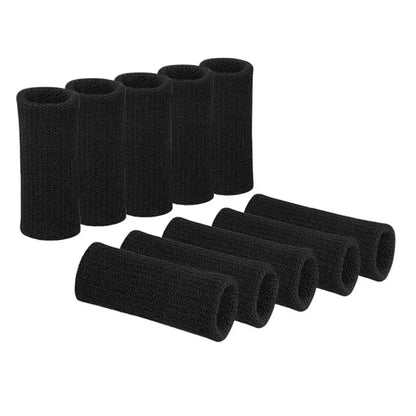 Athletic Finger Support Sleeves - 10 Pack Compression Guards for Basketball, Volleyball, Gym & Sports