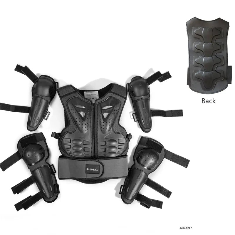 Youth Body Protection Armor Vest for Kids 1-1.7M - Motocross, Skiing & Skating Protective Gear
