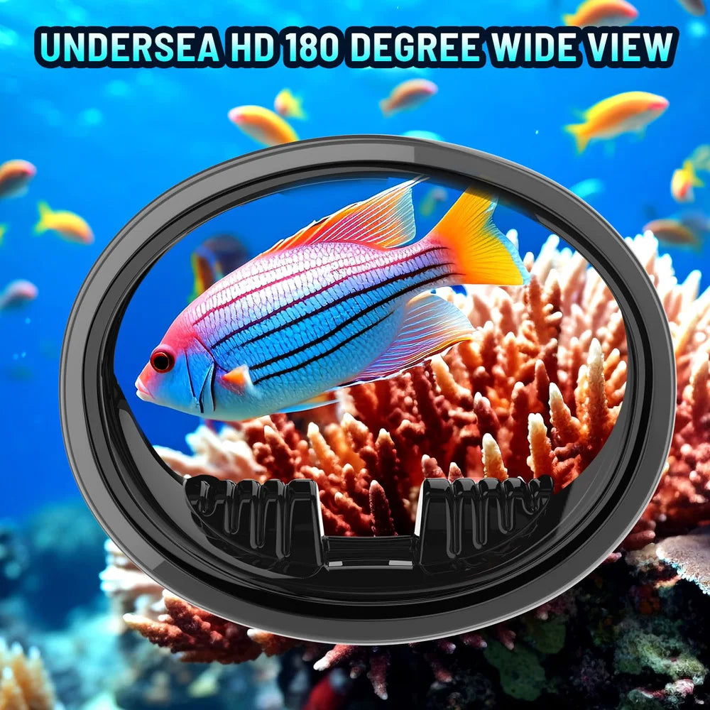 Classic Retro Oval Spearfishing Mask - Panoramic Wide View Scuba Diving Goggles with Tempered Glass Lens for Adults