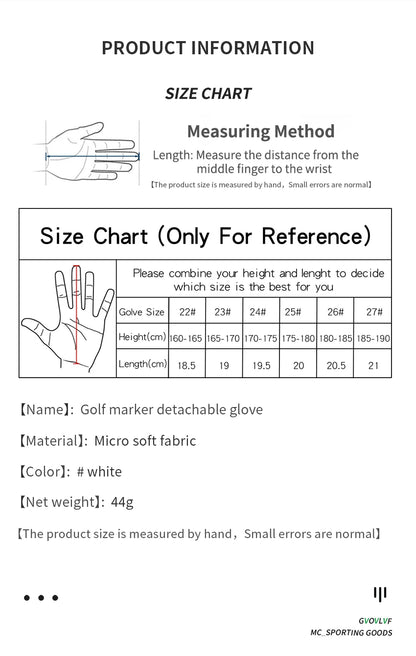 Men's Golf Glove - Soft Breathable Fabric with Magnetic Ball Marker, Comfortable Fit, Replaceable Marker for Golfers (1 Piece)