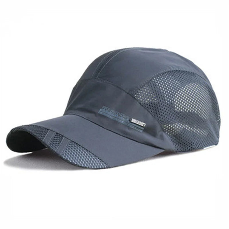 Quick-Dry Mesh Running Cap - Adjustable Breathable Baseball Visor for Outdoor Sports