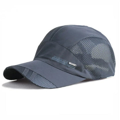 Quick-Dry Mesh Running Cap - Adjustable Breathable Baseball Visor for Outdoor Sports