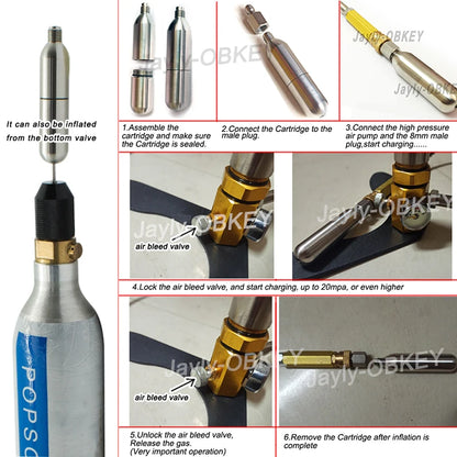 33g Refillable CO2 Cartridge - Multi-Purpose Gas Cylinder for Athletic Equipment & Emergency Gear