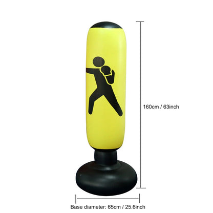 Inflatable PVC Punching Bag - Kids & Adult Fitness Training Boxing Column with Pressure Base