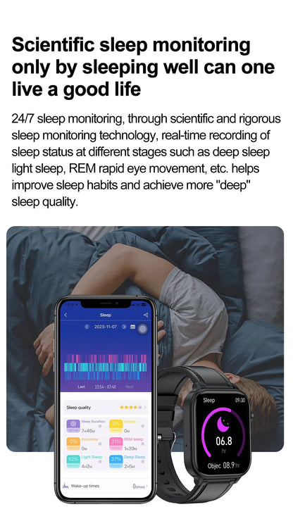 Advanced Health Monitoring Smart Watch - ECG+PPG, Blood Pressure, Heart Rate, 1.96" AMOLED Display, 100+ Sports Modes (Men & Women)