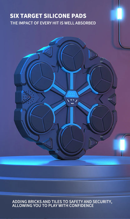 Smart Music Boxing Trainer - Wall-Mounted Electronic Strike Target for Home Indoor Training & Reaction Development