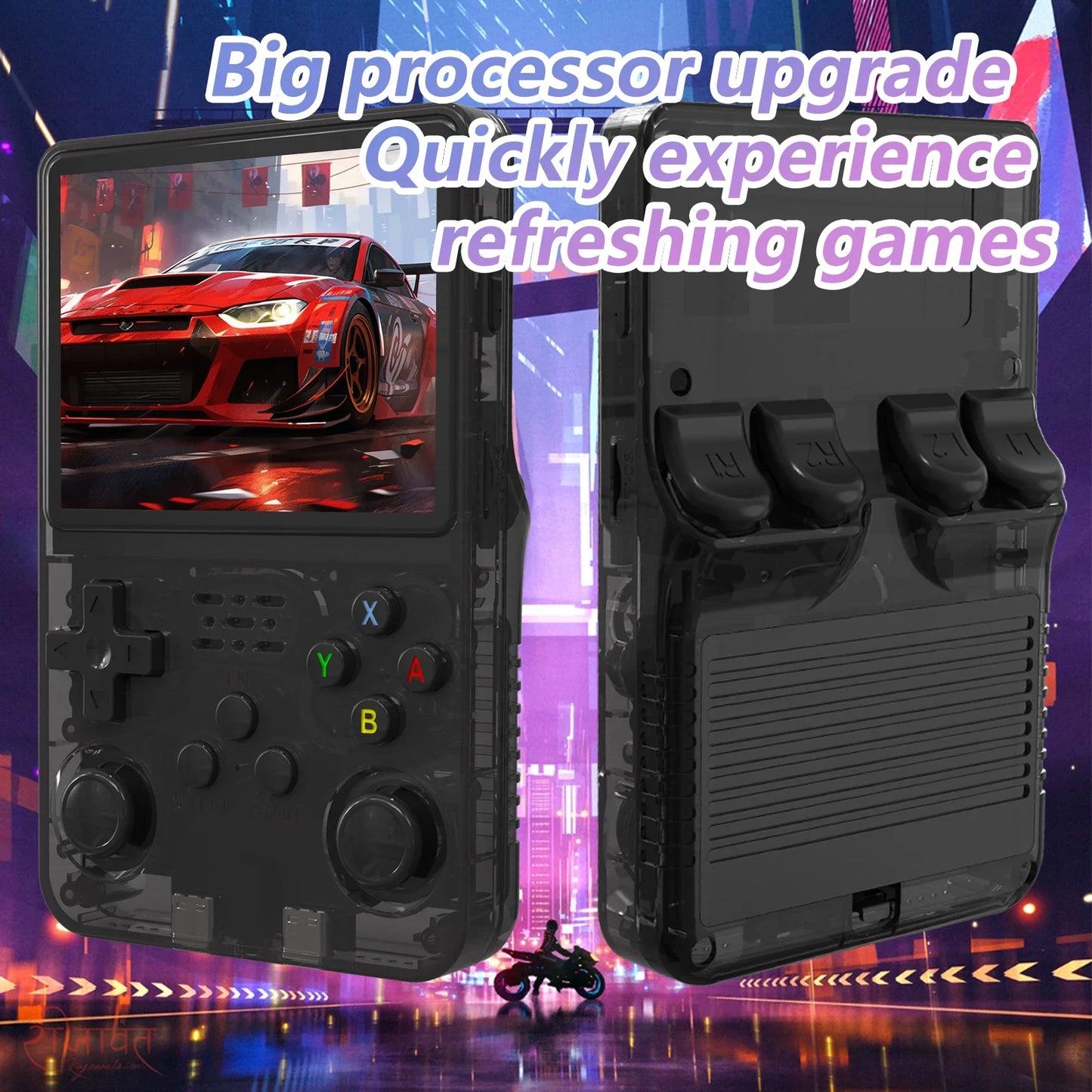 R36S Portable Handheld Game Console - 3.5" IPS Screen - 640x480 Resolution - 64GB Memory - Classic Games Preloaded