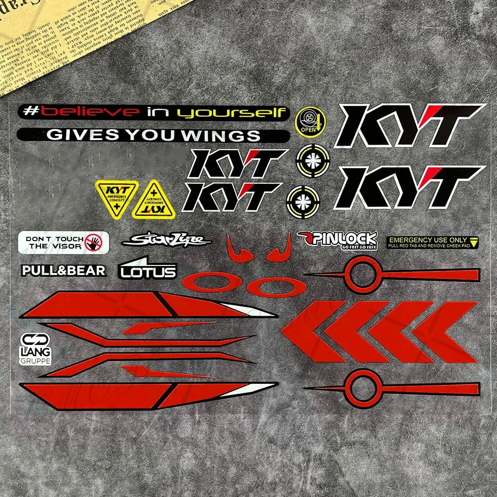 Reflective Motorcycle Helmet Visor Sticker - Waterproof Racing Decals for SHOEI, HJC, KYT Helmets