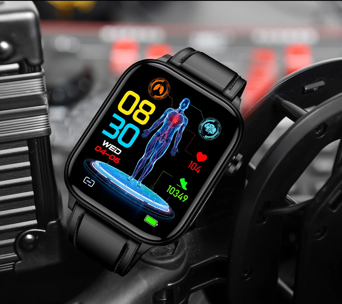 Advanced Health Monitoring Smart Watch - ECG+PPG, Blood Pressure, Heart Rate, 1.96" AMOLED Display, 100+ Sports Modes (Men & Women)