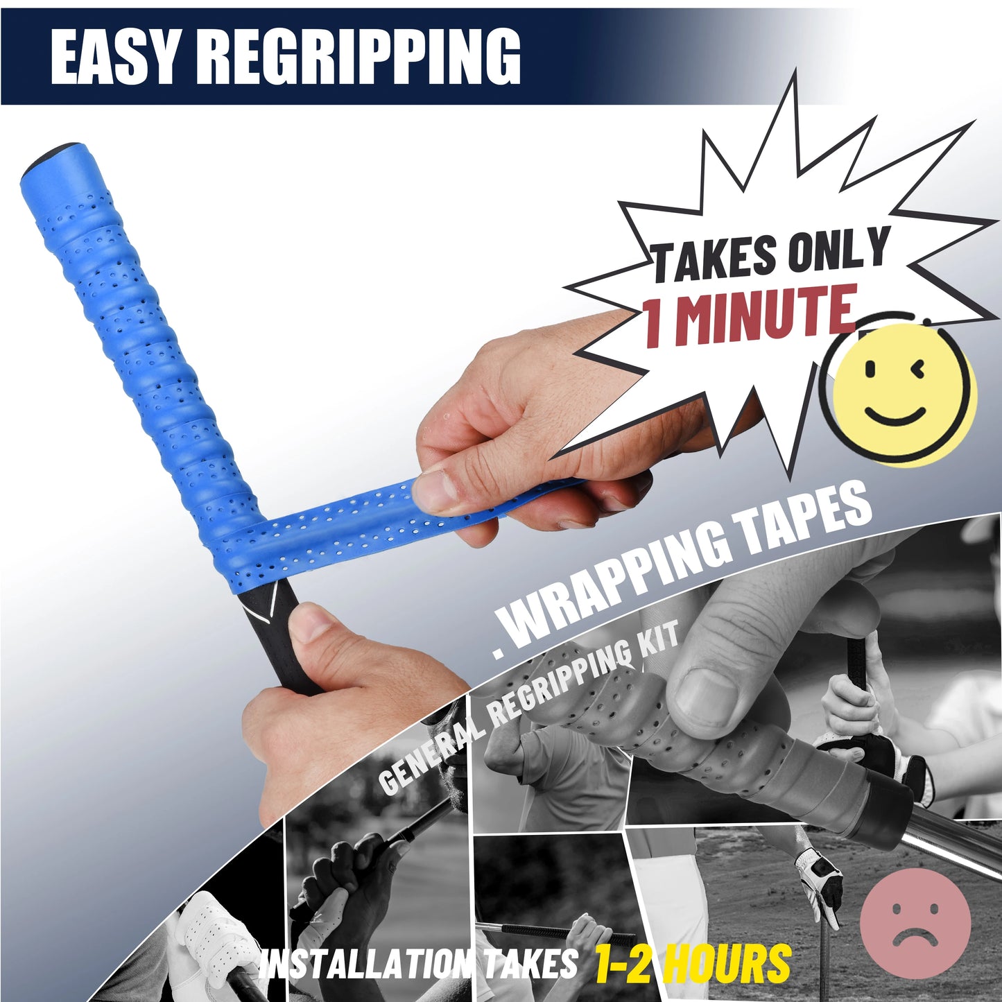Premium Golf Grip Tape - Non-Slip PU Club Grip Wrap with Sweat-Proof Technology - Universal Fit for Drivers, Irons & Putters