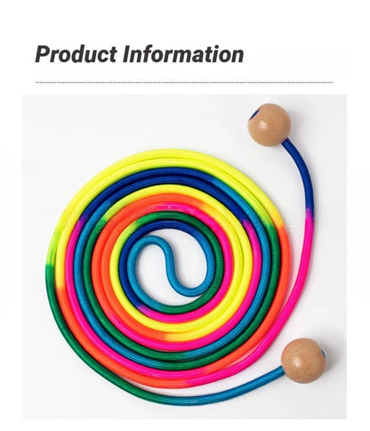 Rainbow Group Jump Rope 5M - Long Speed Skipping Rope with Anti-Slip Handles for Students, School & Outdoor Sports