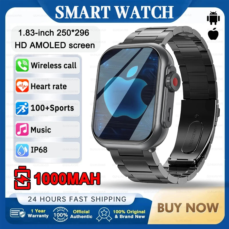Ultra 2 SE Smart Watch - 1000mAh AMOLED GPS Fitness Tracker with Heart Rate Monitor & HD Calling for iOS & Android