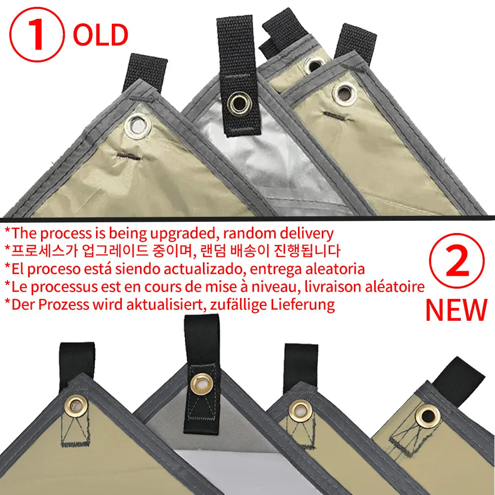 Waterproof Camping Tarp - 3500mm PU Coated 190T Polyester Sun Shelter with UV Protection - Multiple Sizes Available