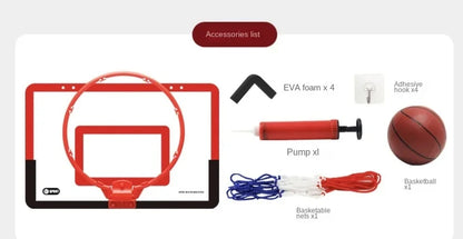 Kids Indoor Basketball Hoop Set - Foldable Over-Door Mini Basketball Game